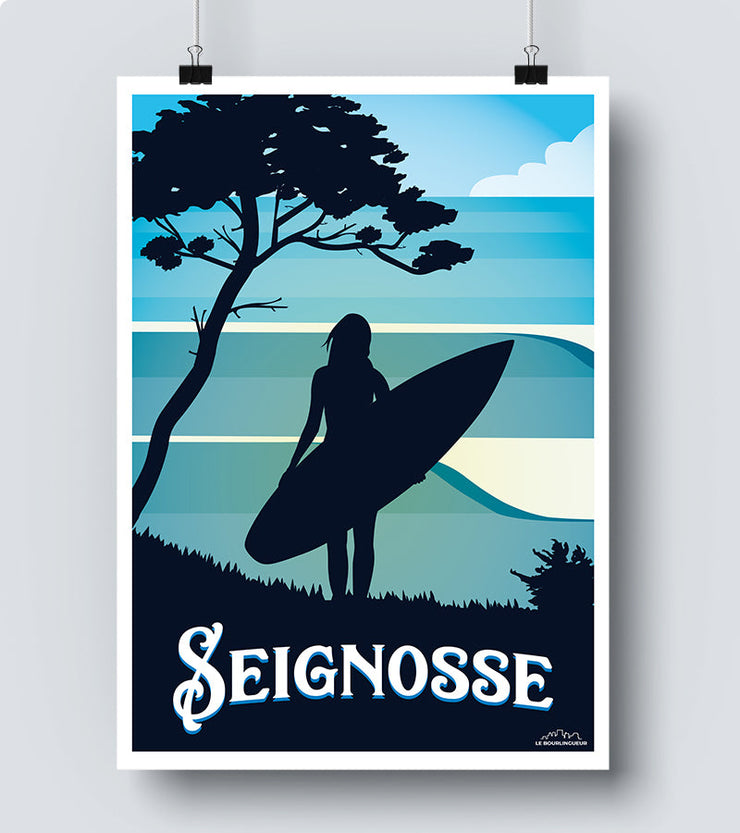 Affiche surfeuse seignosse