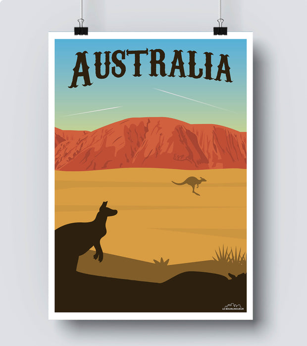 Affiche kangourou australie