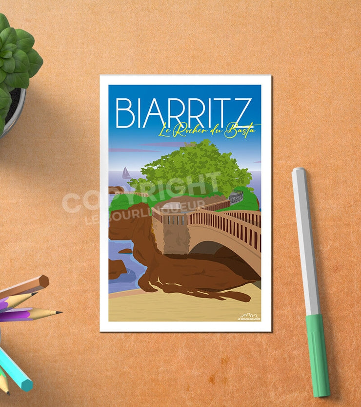 Carte Postale Biarritz Le Rocher Du Basta