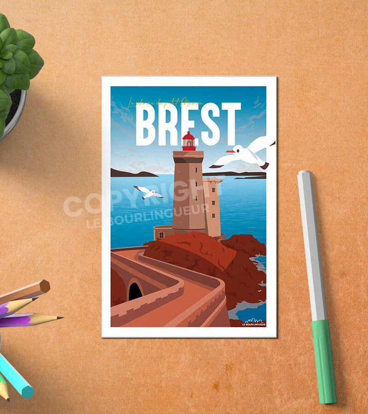 Carte Postale Brest Le Phare Du Petit Minou