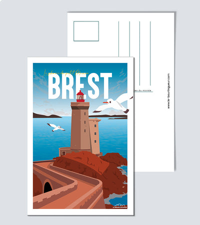 Carte Postale Brest le phare du petit Minou