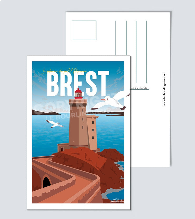 Carte Postale Brest le phare du petit Minou