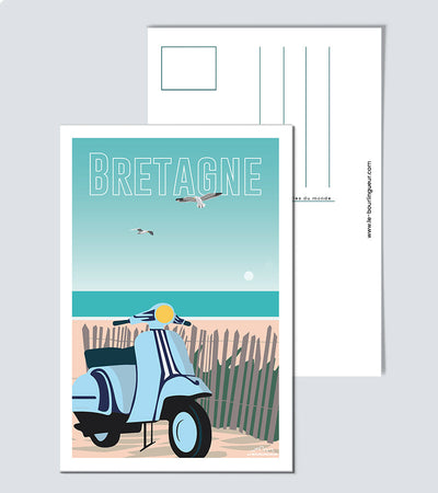 Carte postale plage bretonne