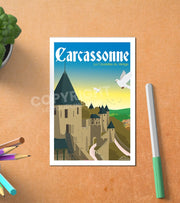 Carte Postale Vintage Carcassonne Postale