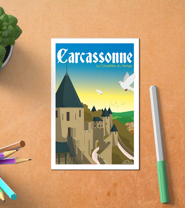 Carte Postale Vintage Carcassonne Postale