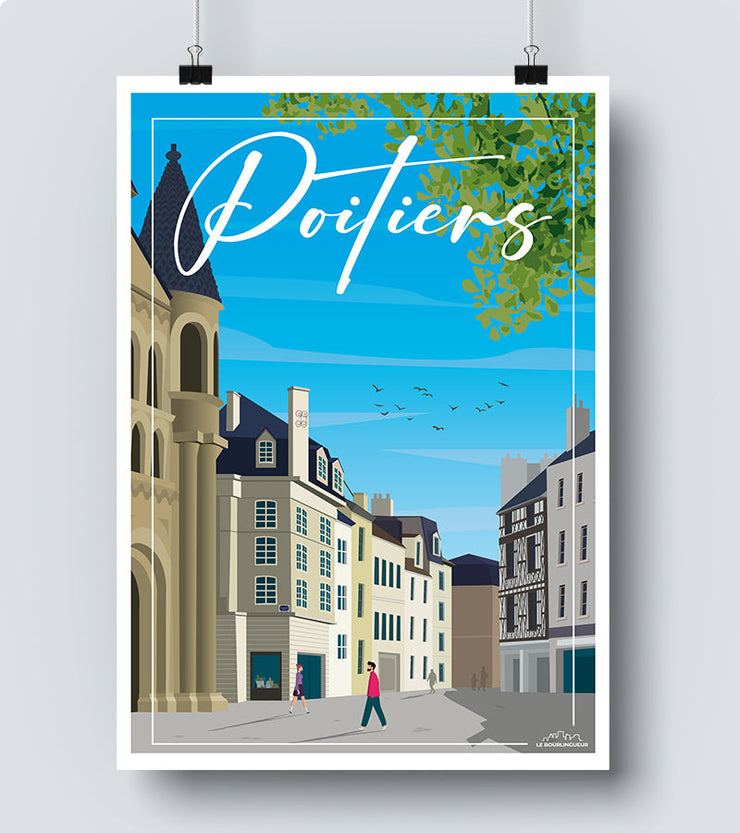 Affiche vintage poitiers 