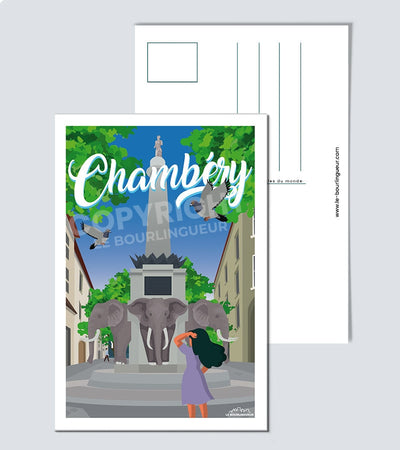 Carte postale Les éléphants Chambéry