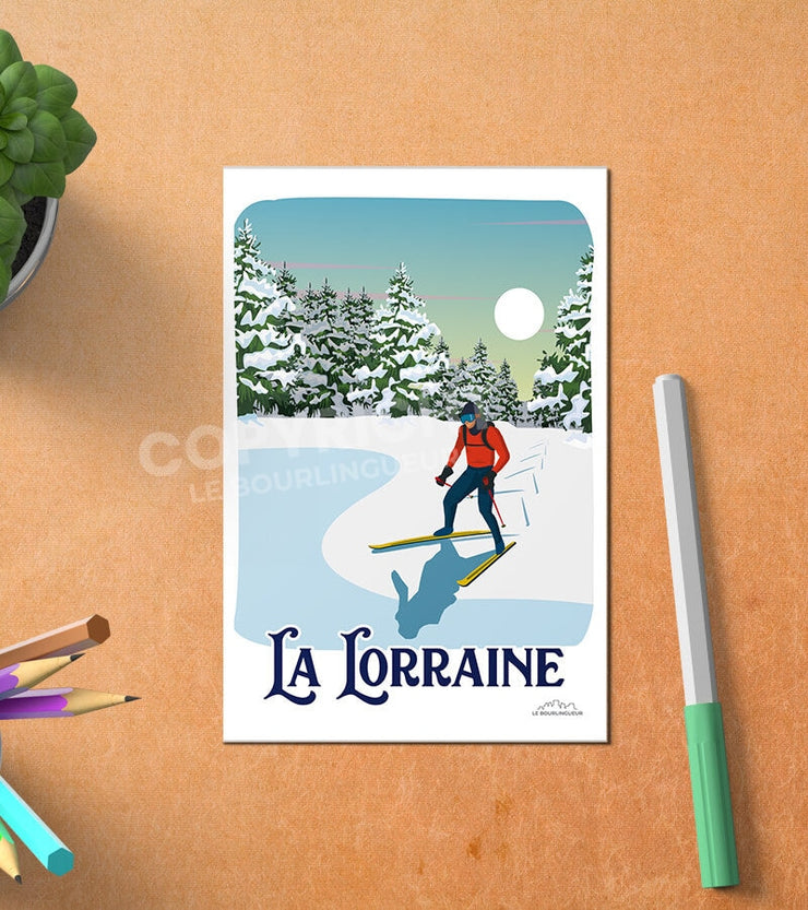 Carte Postale Ski Dans La Lorraine