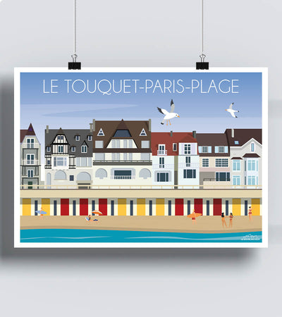 Affiche plage du touquet vintage