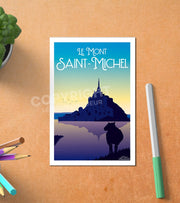 Carte Postale Vintage Mont Saint Michel