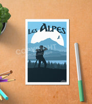 Carte Postale Vintage Alpes Postale