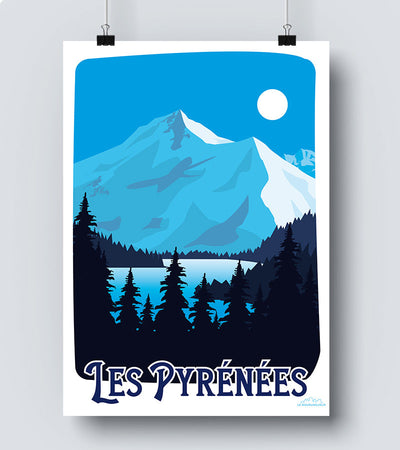 Affiche montagne des pyrénées