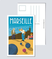 Carte Postale Marseille la pétanque