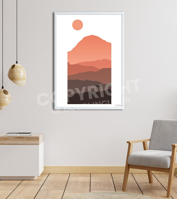 Poster vintage montagne chine