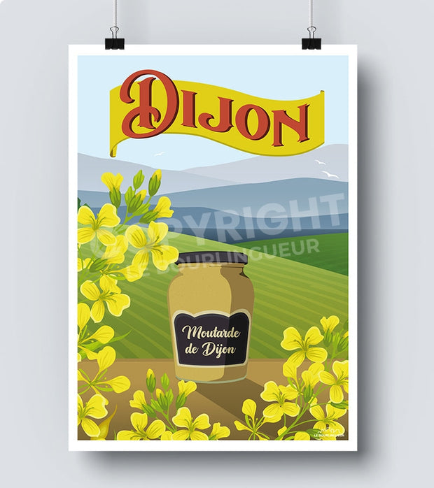 Moutarde de dijon affiche vintage