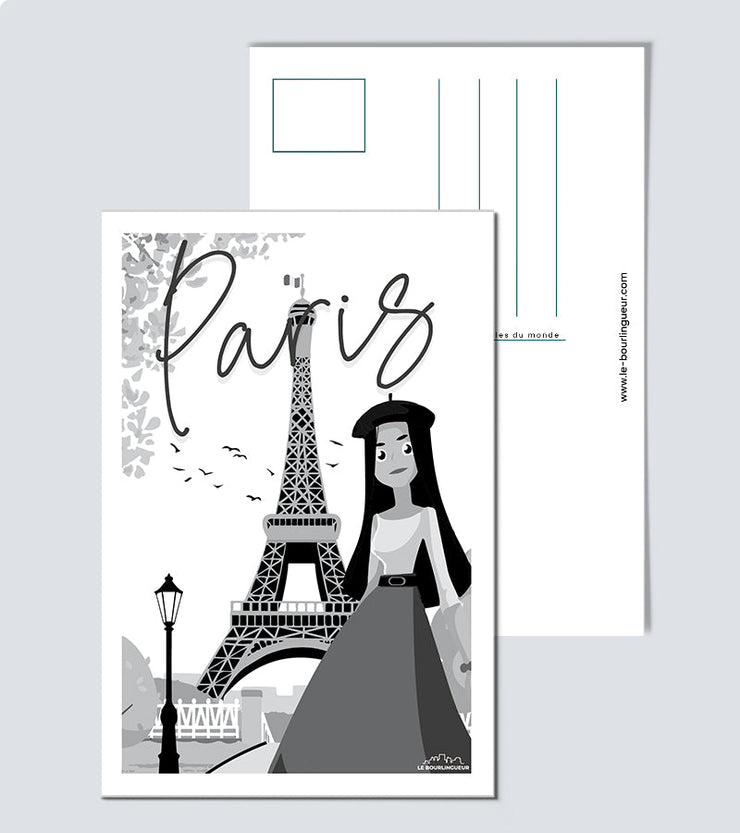 Carte Postale Paris noir et blanc