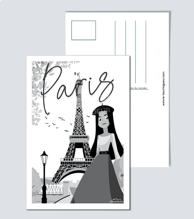 Carte Postale Paris noir et blanc