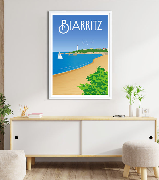 poster vintage biarritz les landes 