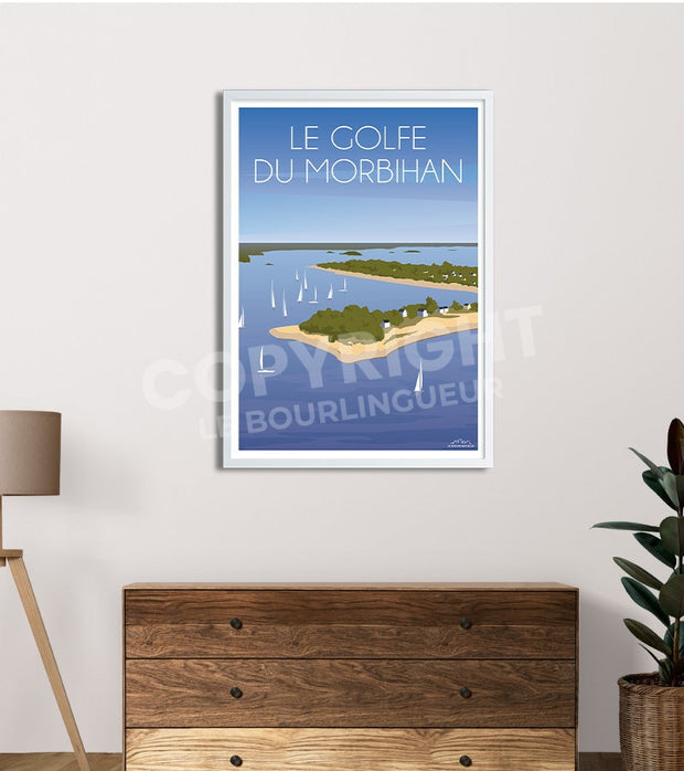 Poster iles golfe du Morbihan vintage