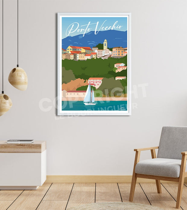 poster vintage Porto vechio corsica