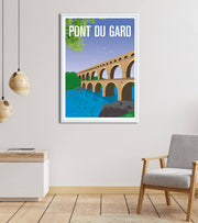 poster vintage pont du guard