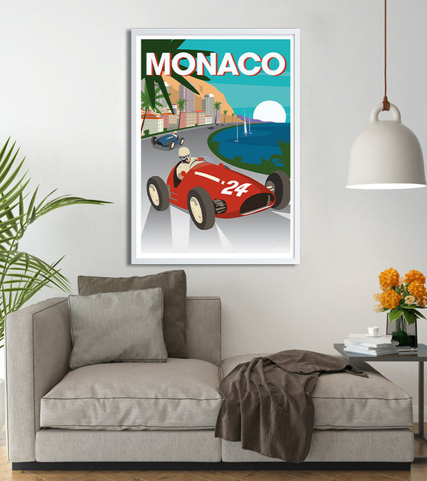 Poster vintage monaco course