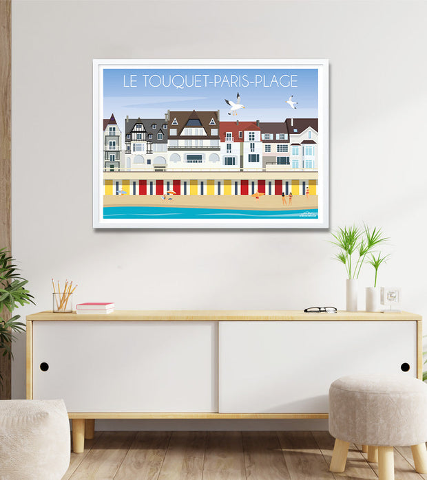 Poster du bord de mer du touquet Paris plage