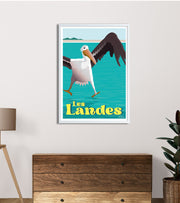 Poster vintage les landes occitanie pays basques