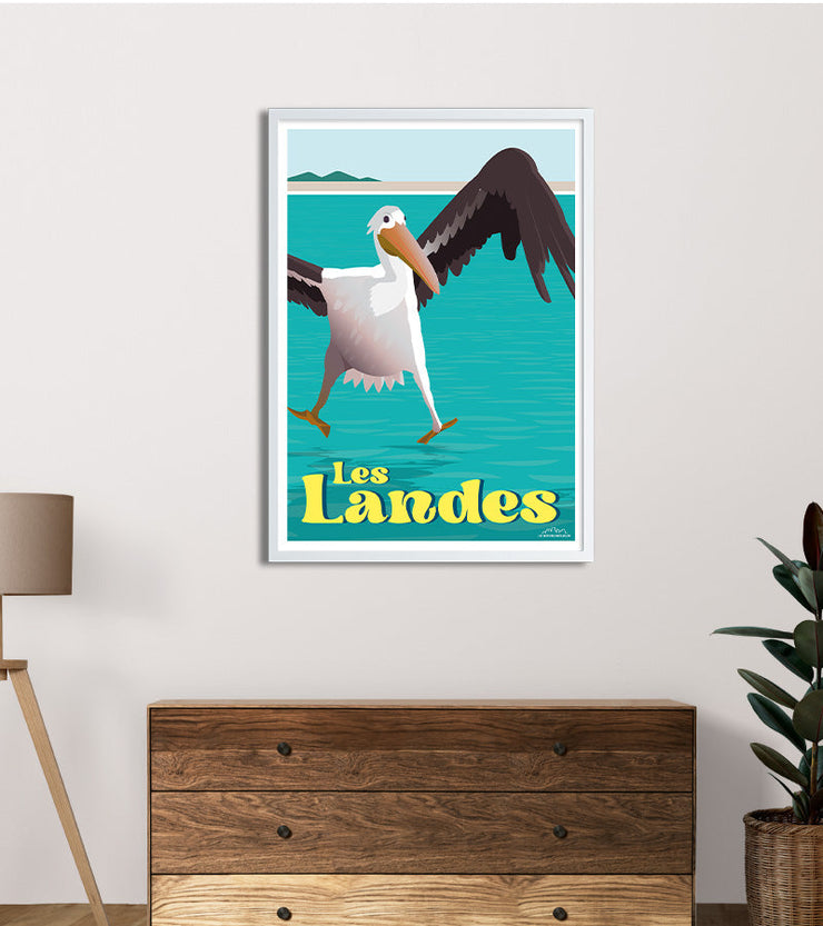 Poster vintage les landes occitanie pays basques