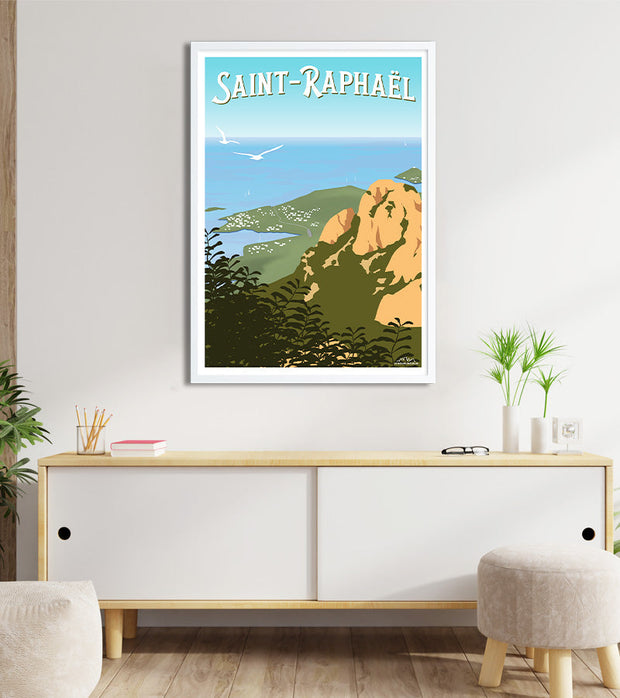 poster vintage Saint Raphael mer plage