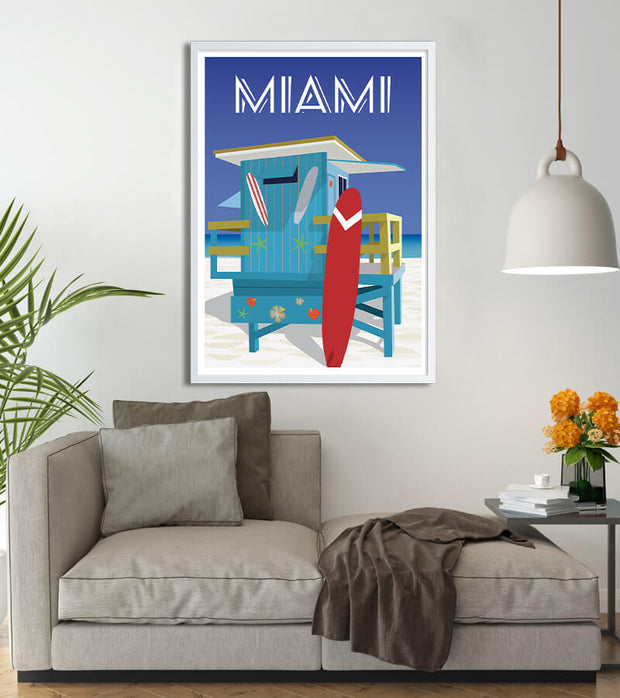 poster miami surf beach 