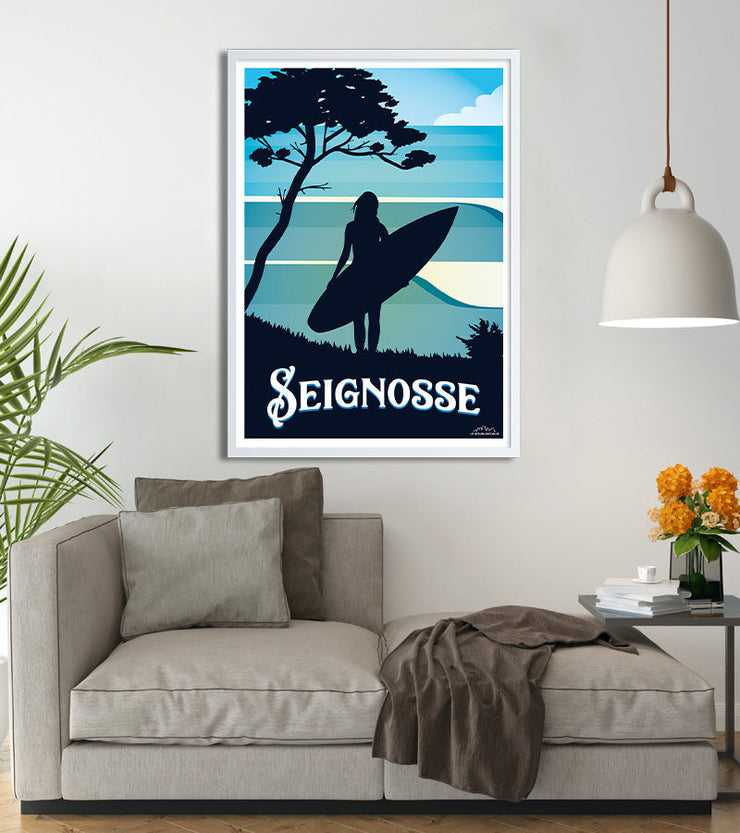 Poster vintage seignosse les landes