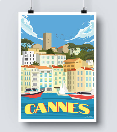 Port de cannes en affiche