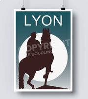 Affiche Lyon statue équestre louis XIV