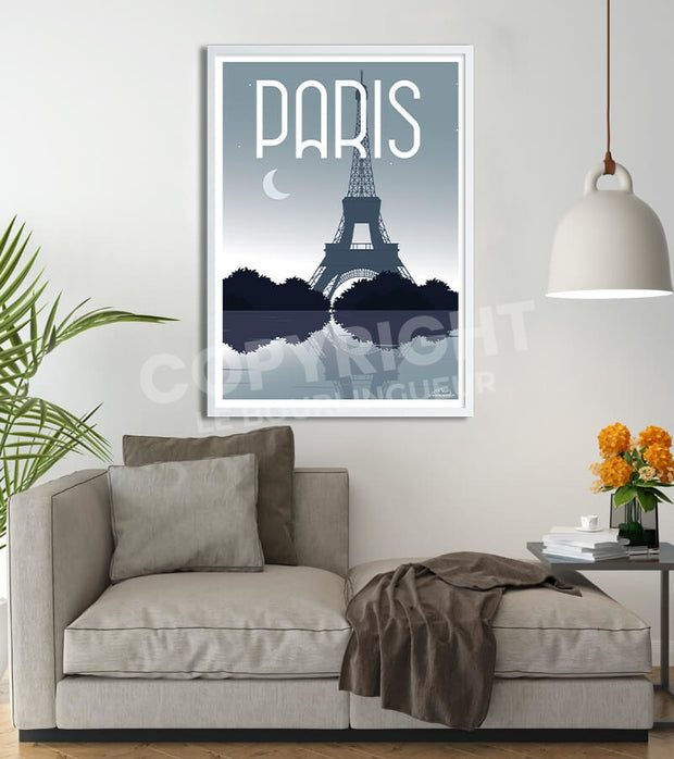 Affiche vintage Paris Tour eiffel