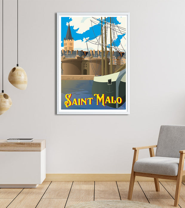 poster st Malo vintage bateau 