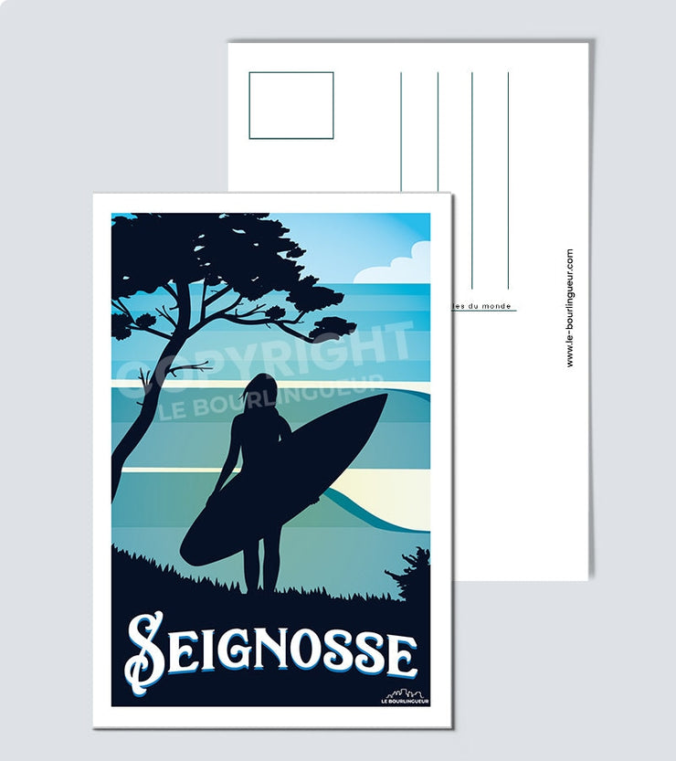 Carte Postale surfeuse seignosse