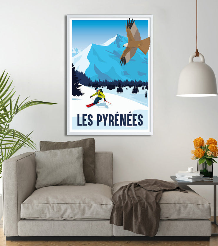 poster ski en france pyrénées