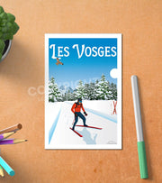 Carte Postale Ski Dans Les Vosges