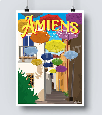 Affiche Amiens les parapluies