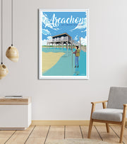Affiche Bassin d'Arcachon Cabane Tchanquée
