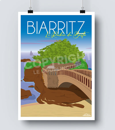 Affiche Biarritz le rocher du Basta