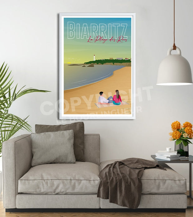affiche Biarritz plage des rois