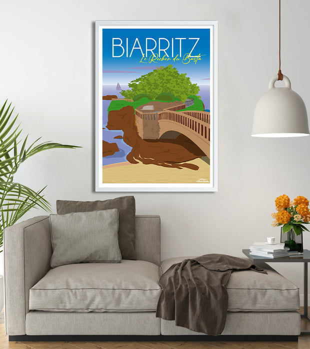 Affiche Biarritz le rocher du Basta