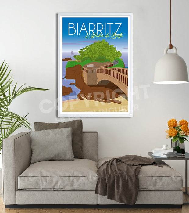 Affiche Biarritz le rocher du Basta
