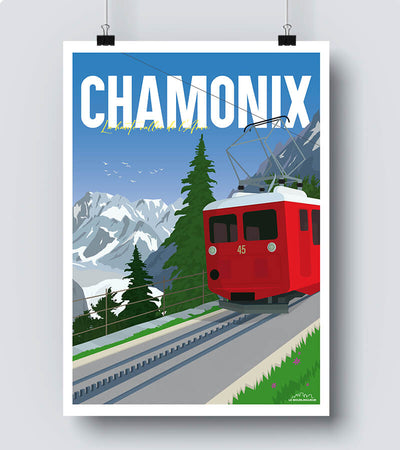 Affiche Chamonix Train du Montenvers