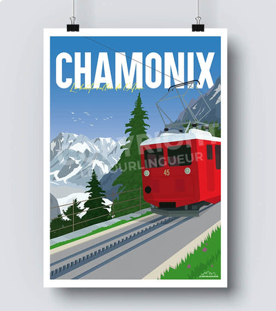 Affiche Chamonix Train du Montenvers