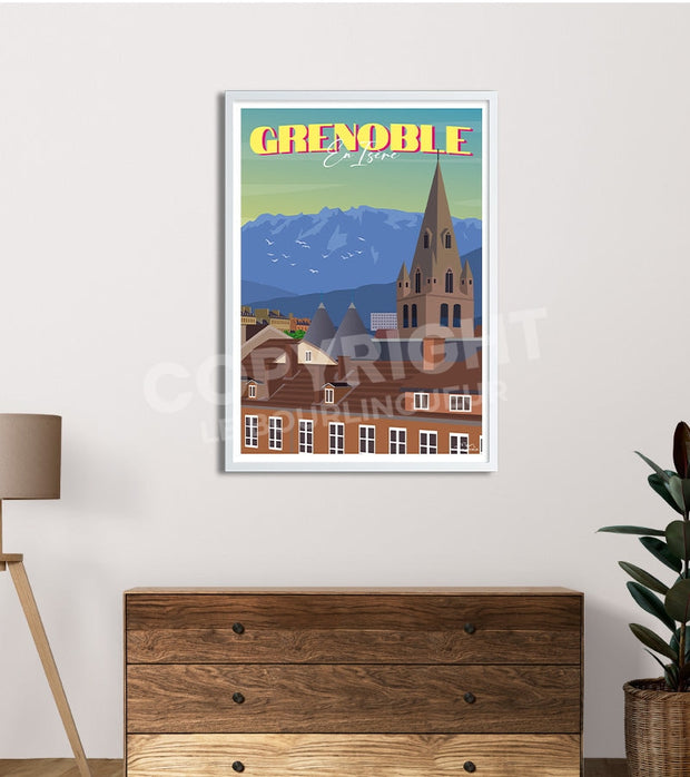 Affiche Grenoble vintage