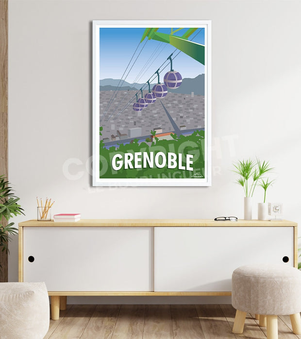 Affiche Grenoble téléphérique