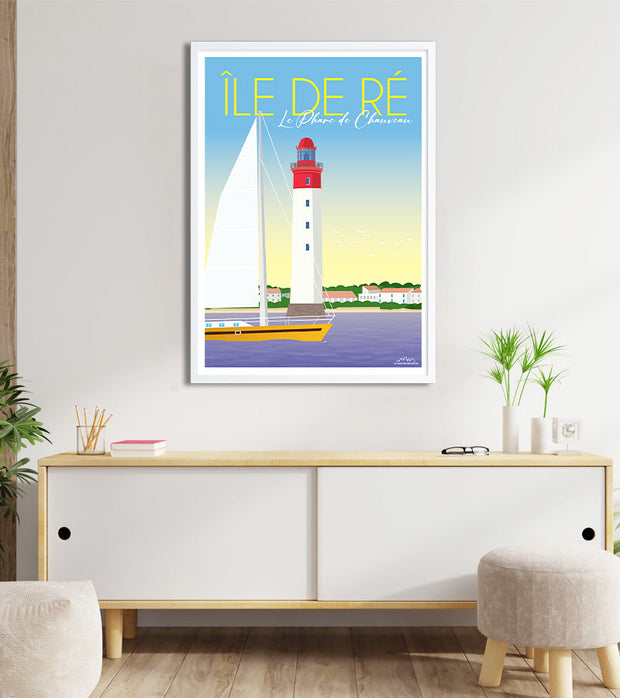 Affiche ile de Ré Phare du Chauveau